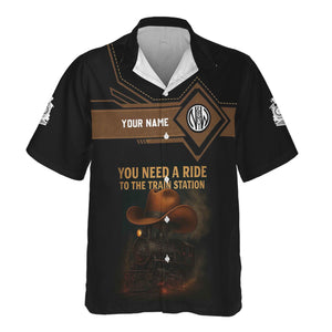 Railspirit Personalized Norfolk and Western Railway Hawaiian Shirt You Need A Ride To The Train Station N&W Shirt For Train Lovers