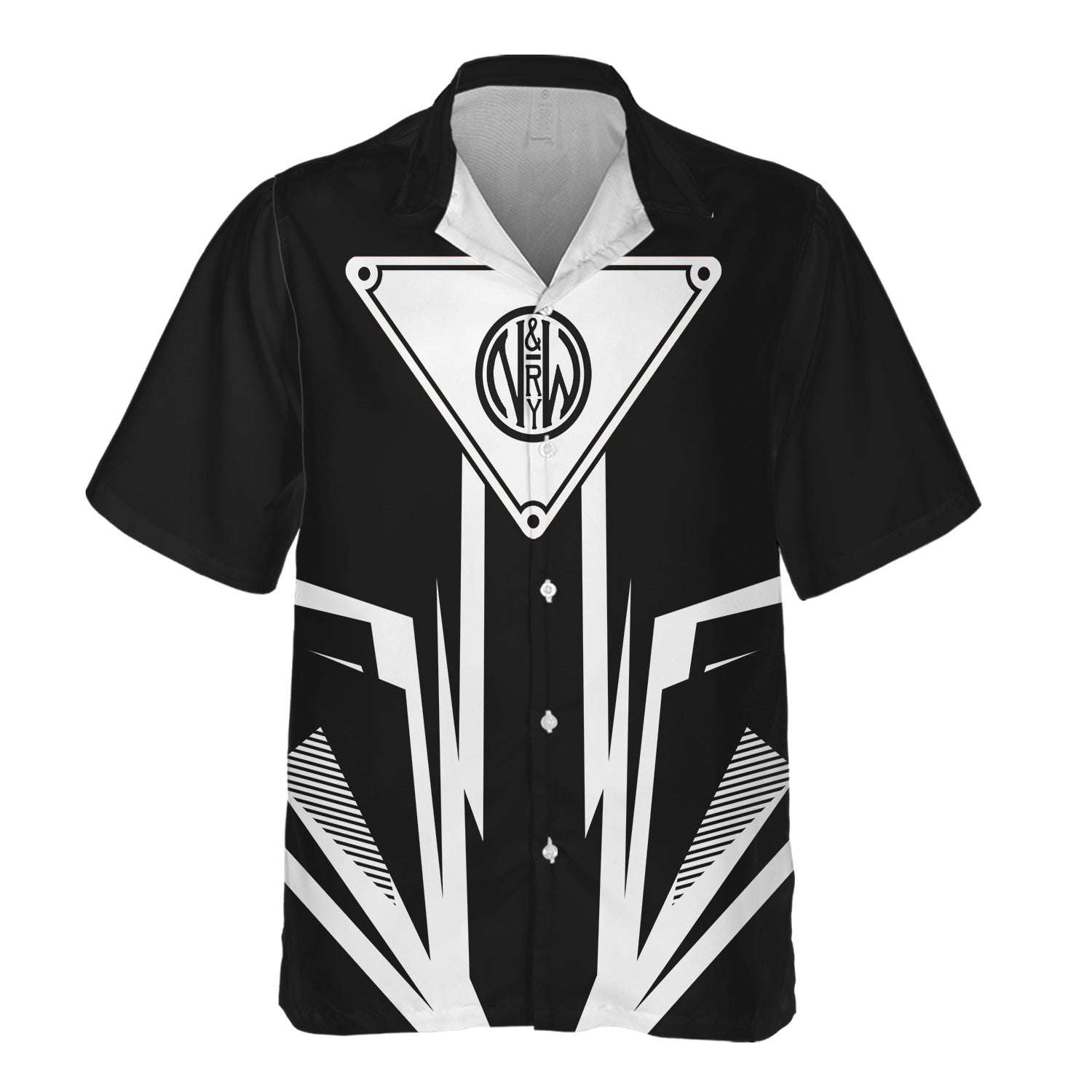 Railspirit Norfolk and Western Railway Hawaiian Shirt Bold Graphic Style N&W All Over Printed Shirt