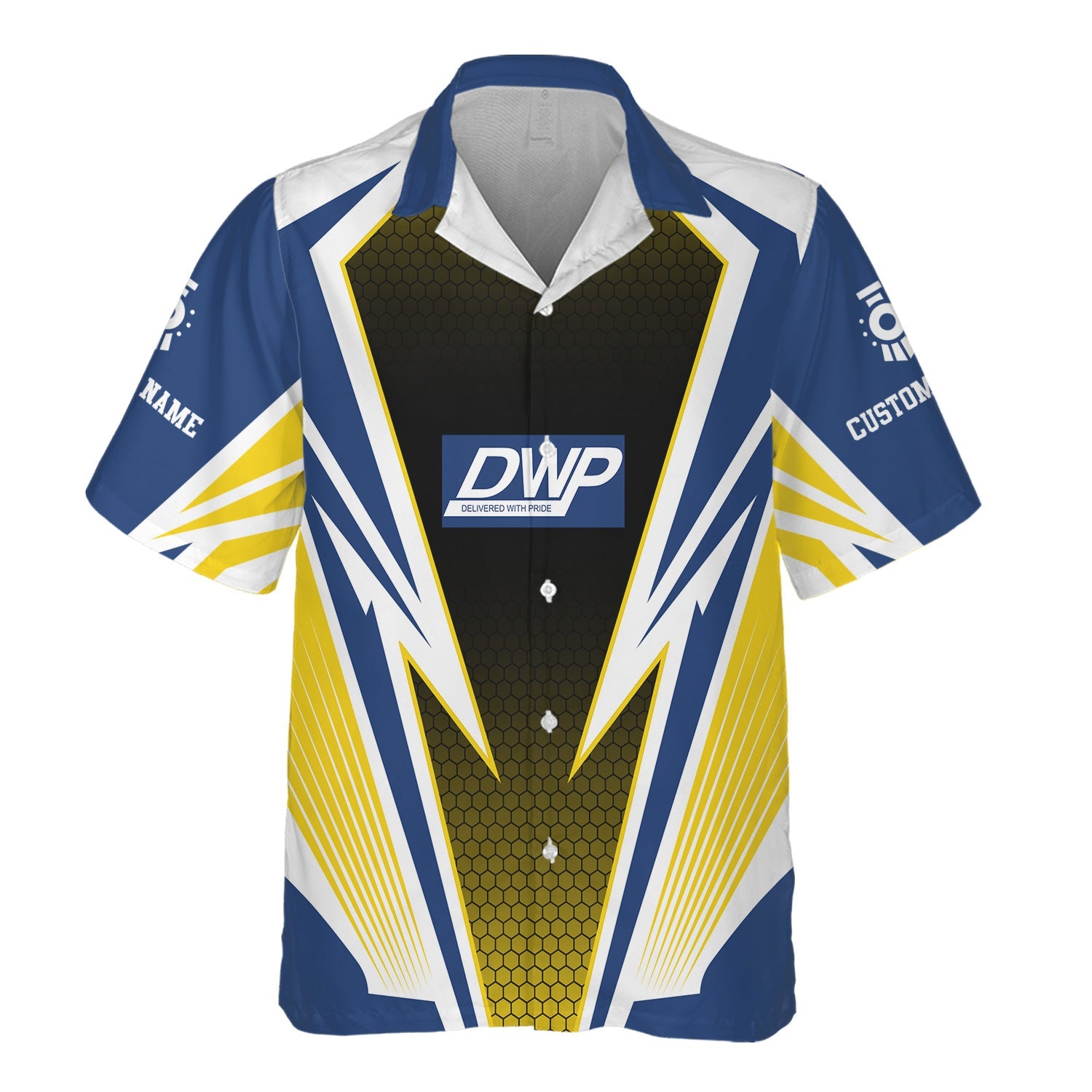 Railspirit Personalized Duluth, Winnipeg and Pacific Railway Hawaiian Shirt Lightning Graphic Style Shirt Gift Idea For Train Lover