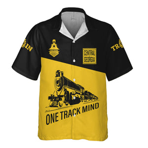 Railspirit Personalized Central of Georgia Railway Hawaiian Shirt One Track Mind Unisex Train Shirt Gift Idea For Train Lover