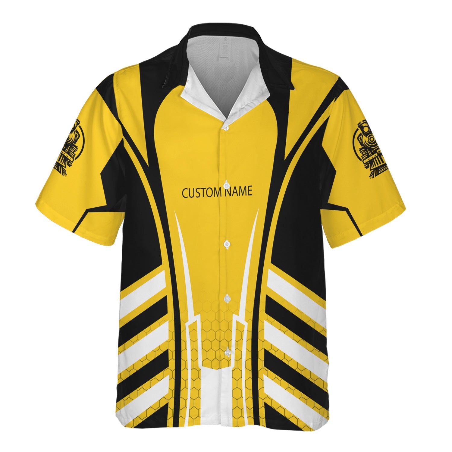 Railspirit Personalized Central of Georgia Railway Hawaiian Shirt Striped Railroad Style Train Shirt All Over Print