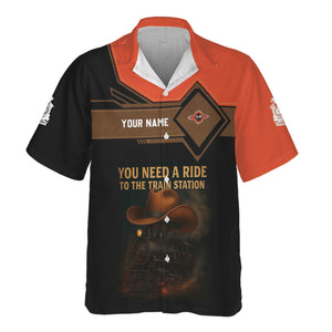 Railspirit Personalized Texas and Pacific Railway Hawaiian Shirt You Need A Ride To The Train Station Shirt For Train Lovers