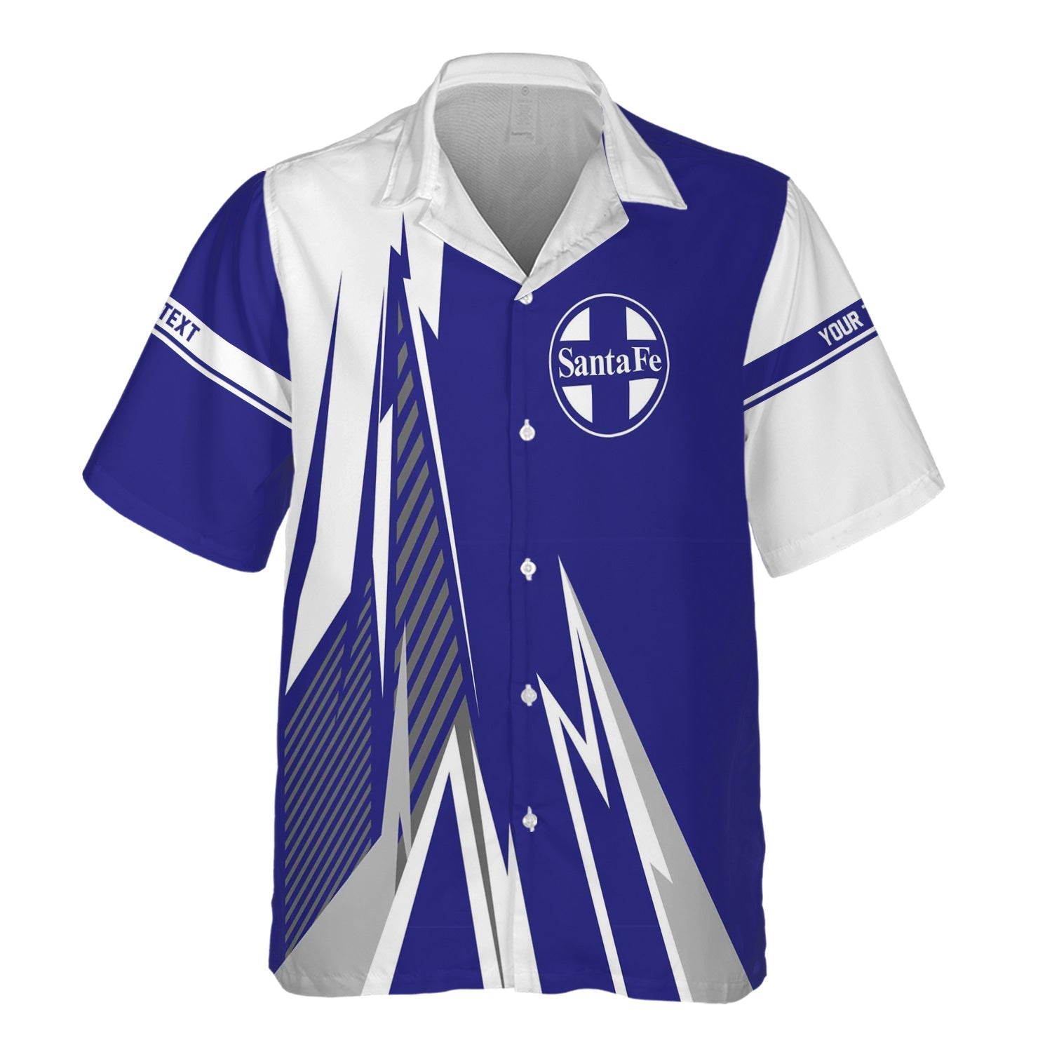Railspirit Personalized Santa Fe ATSF Railway Hawaiian Shirt Lightning-Inspired Railway Style Atchison, Topeka and Santa Fe Shirt For Train Lovers