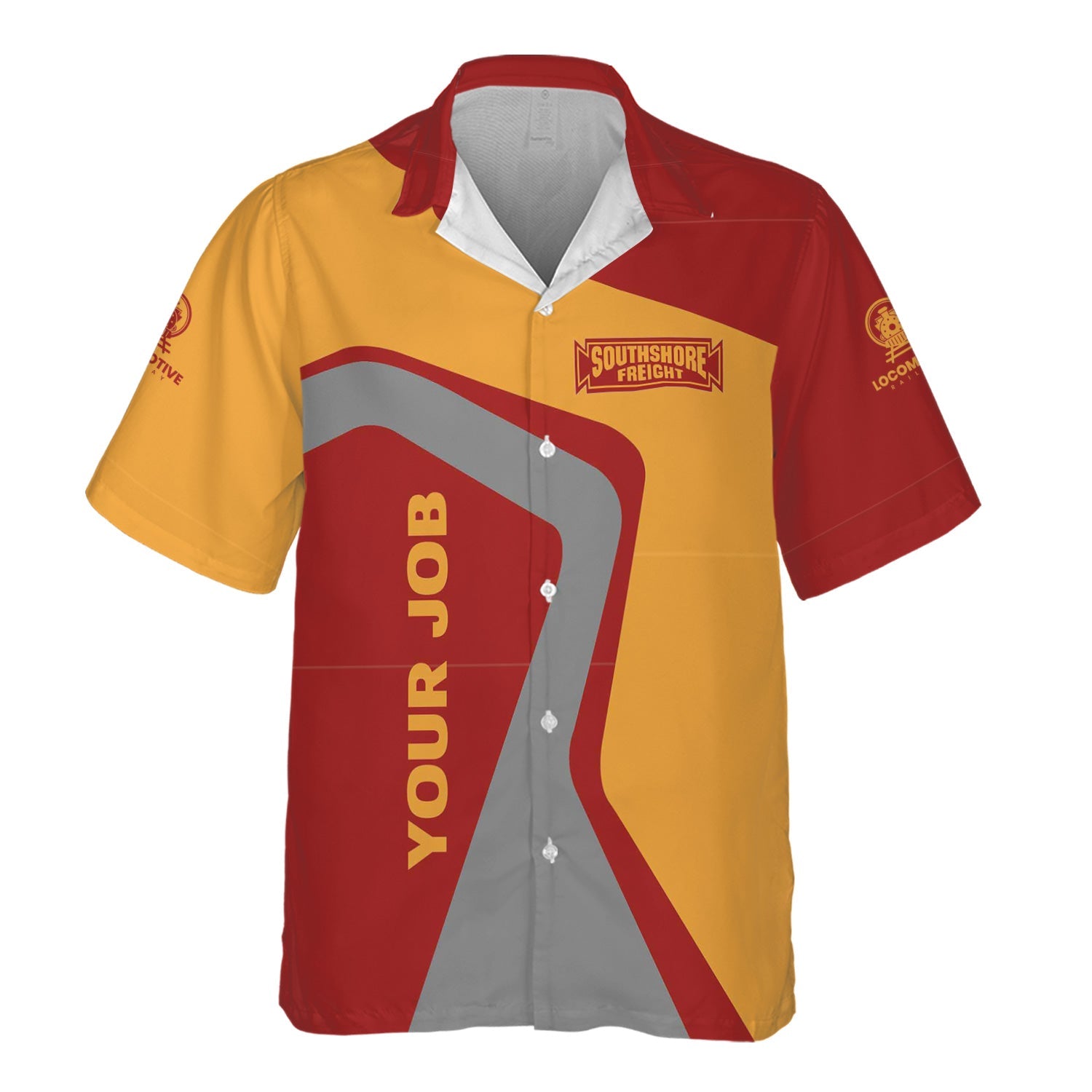 Railspirit Personalized Chicago South Shore and South Bend Railroad Hawaiian Shirt Unique Design with Custom Job Position Train Shirt