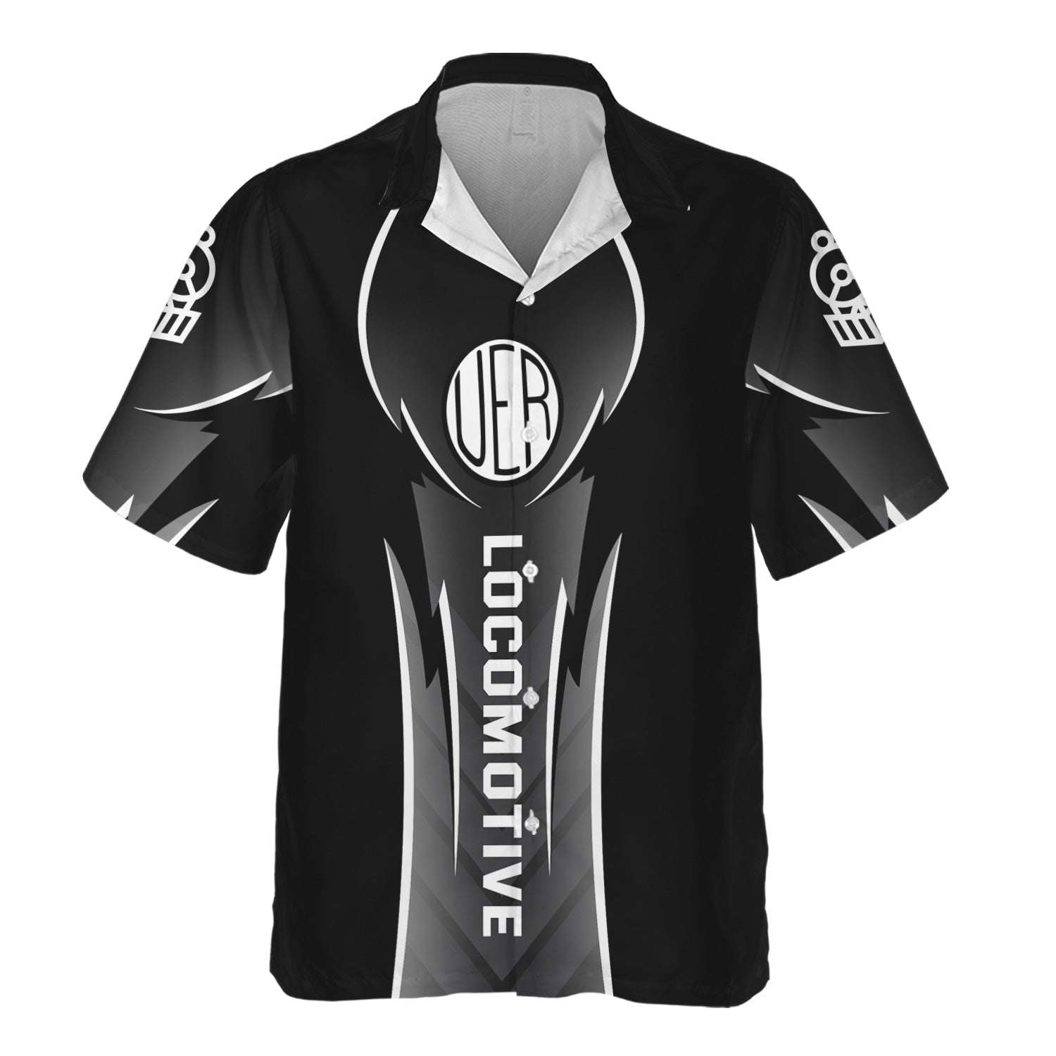 Railspirit Personalized Union Electric Railway Hawaiian Shirt Striking Line Style Train Shirt For Locomotive Lovers