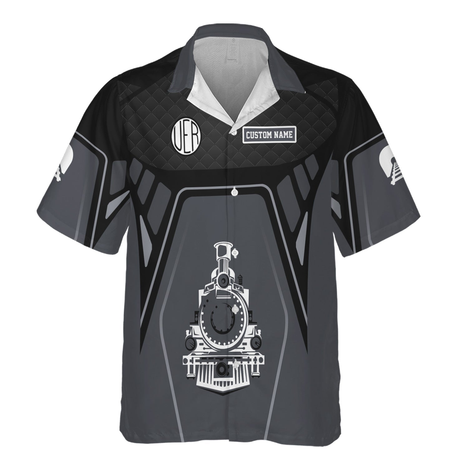 Railspirit Personalized Union Electric Railway Hawaiian Shirt Steam Locomotive Engine Graphic Train Shirt All Over Print