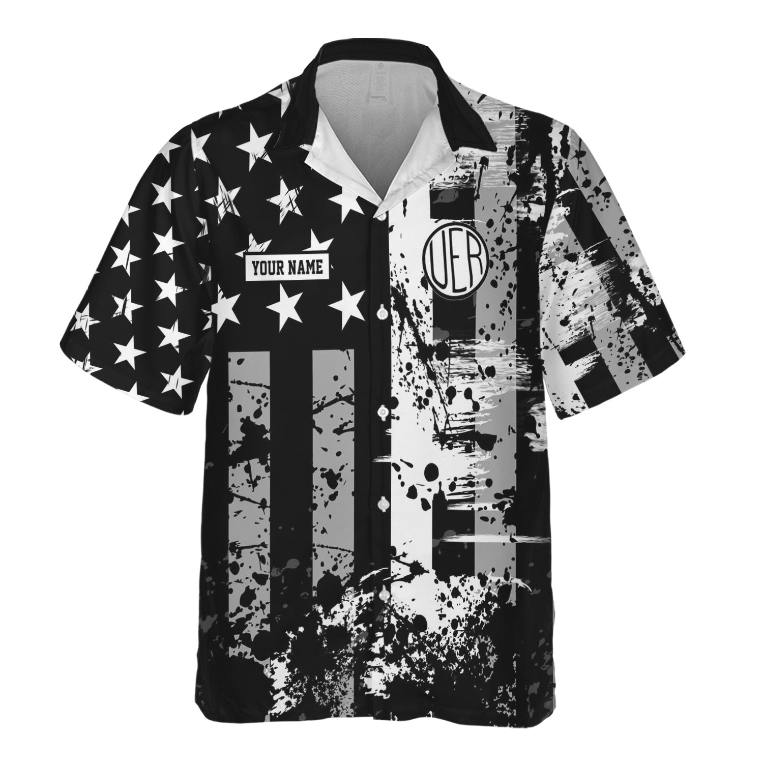 Railspirit Personalized Union Electric Railway Hawaiian Shirt Artistic Paint American Flag Style Train Shirt