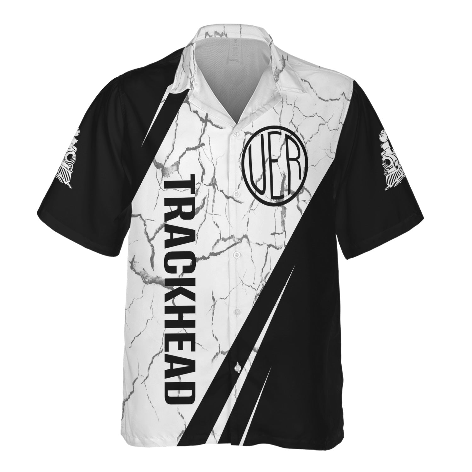 Railspirit Personalized Union Electric Railway Hawaiian Shirt Crackle Texture Style Shirt For Trackhead