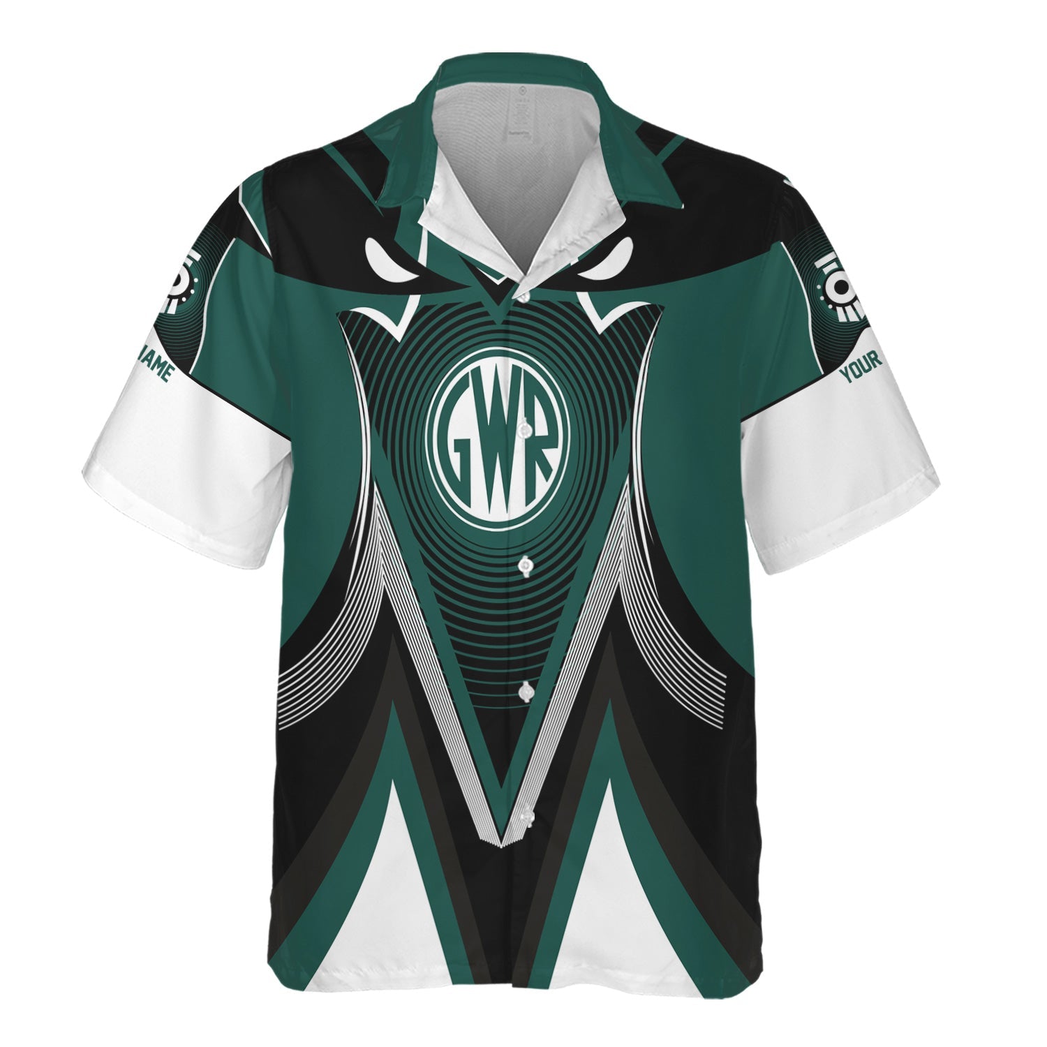 Railspirit Personalized Great Western Railway Hawaiian Shirt Vibrant Graphic Pattern Shirt For Train Enthusiasts