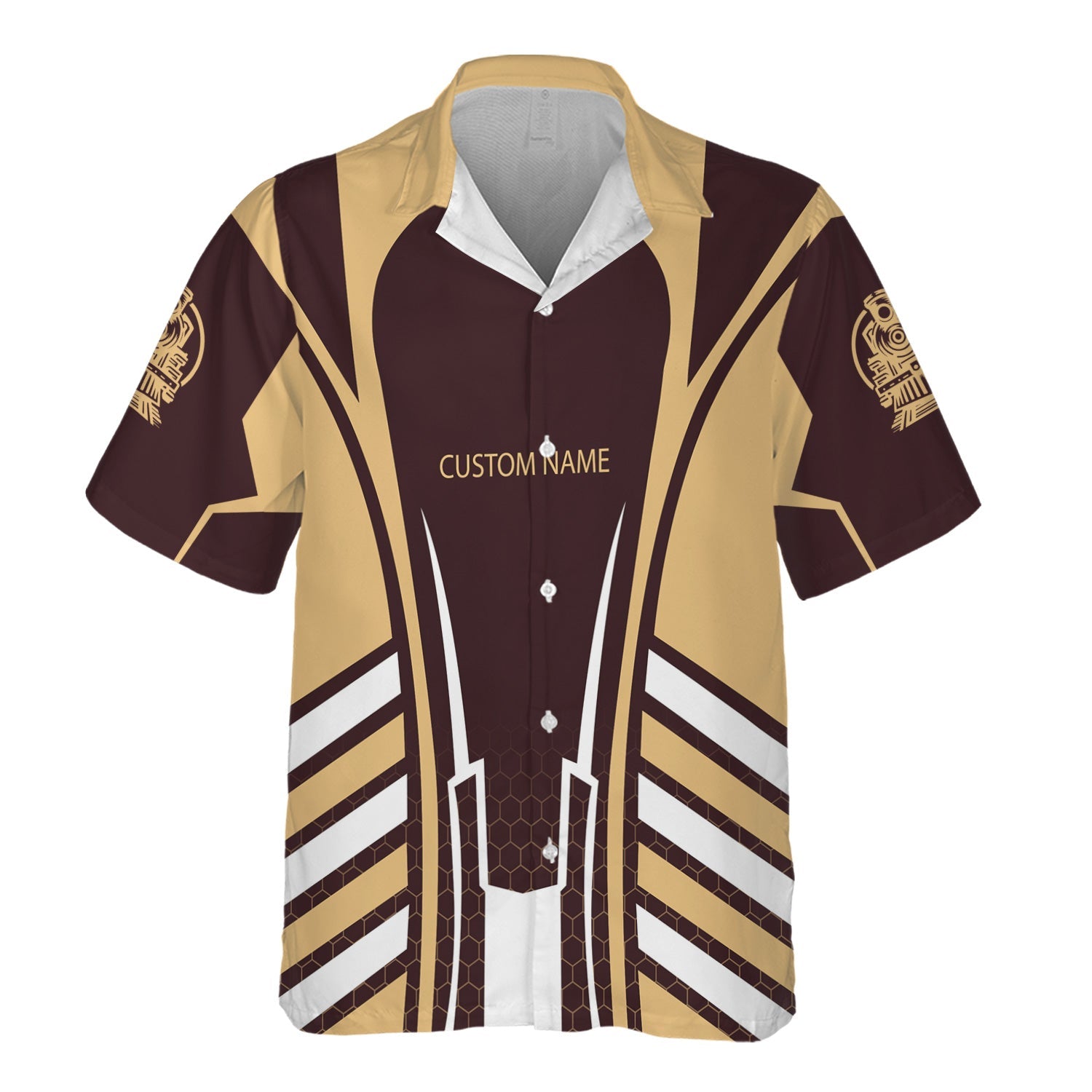 Railspirit Personalized London, Midland and Scottish Railway Hawaiian Shirt Striped Railroad Style Train Shirt All Over Print