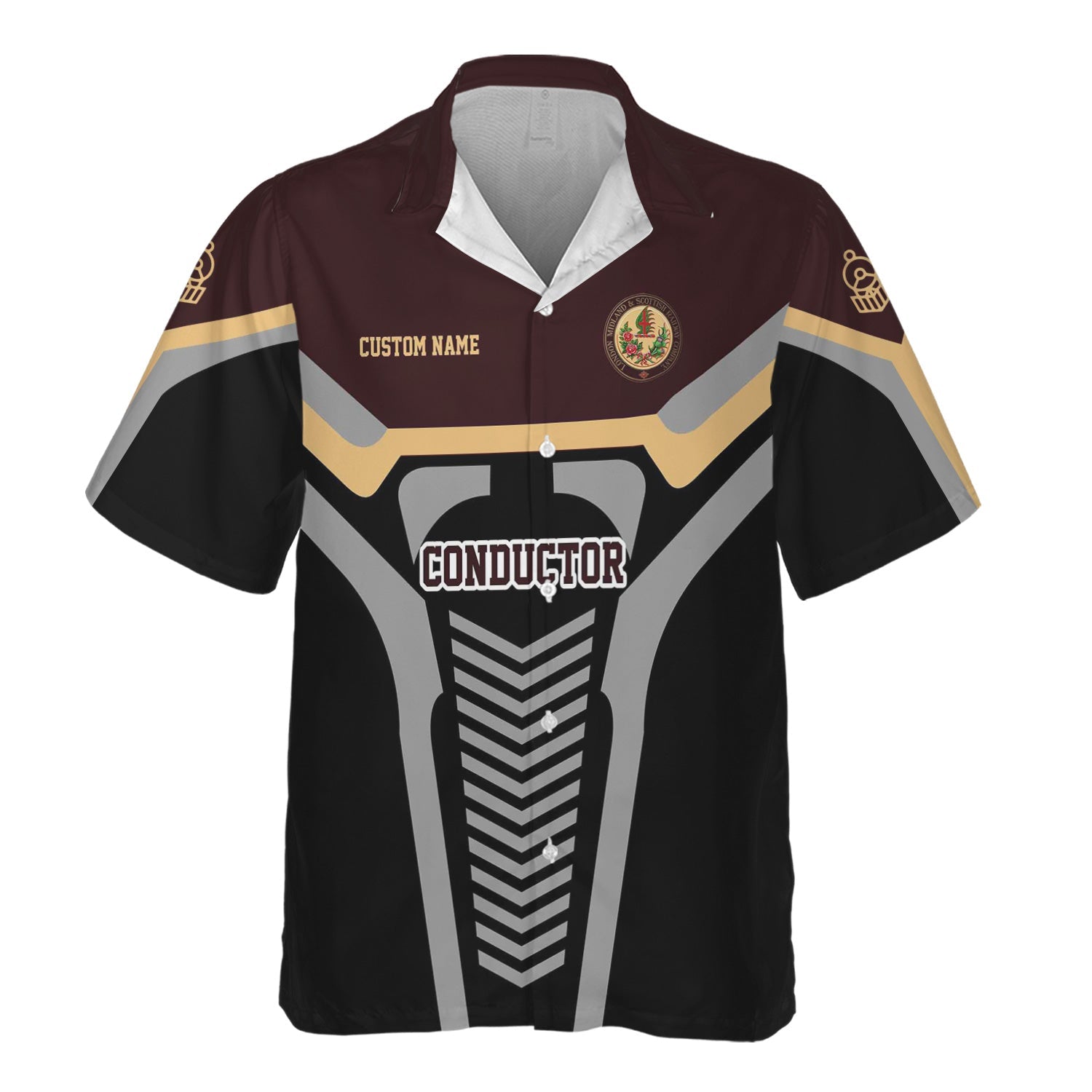 Railspirit Personalized London, Midland and Scottish Railway Hawaiian Shirt Track-Inspired with Custom Job Position Train Shirt