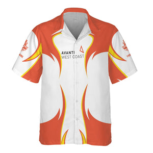 Railspirit Personalized Avanti West Coast Hawaiian Shirt Distinctive Flame Style Shirt For Steam Engine Addict