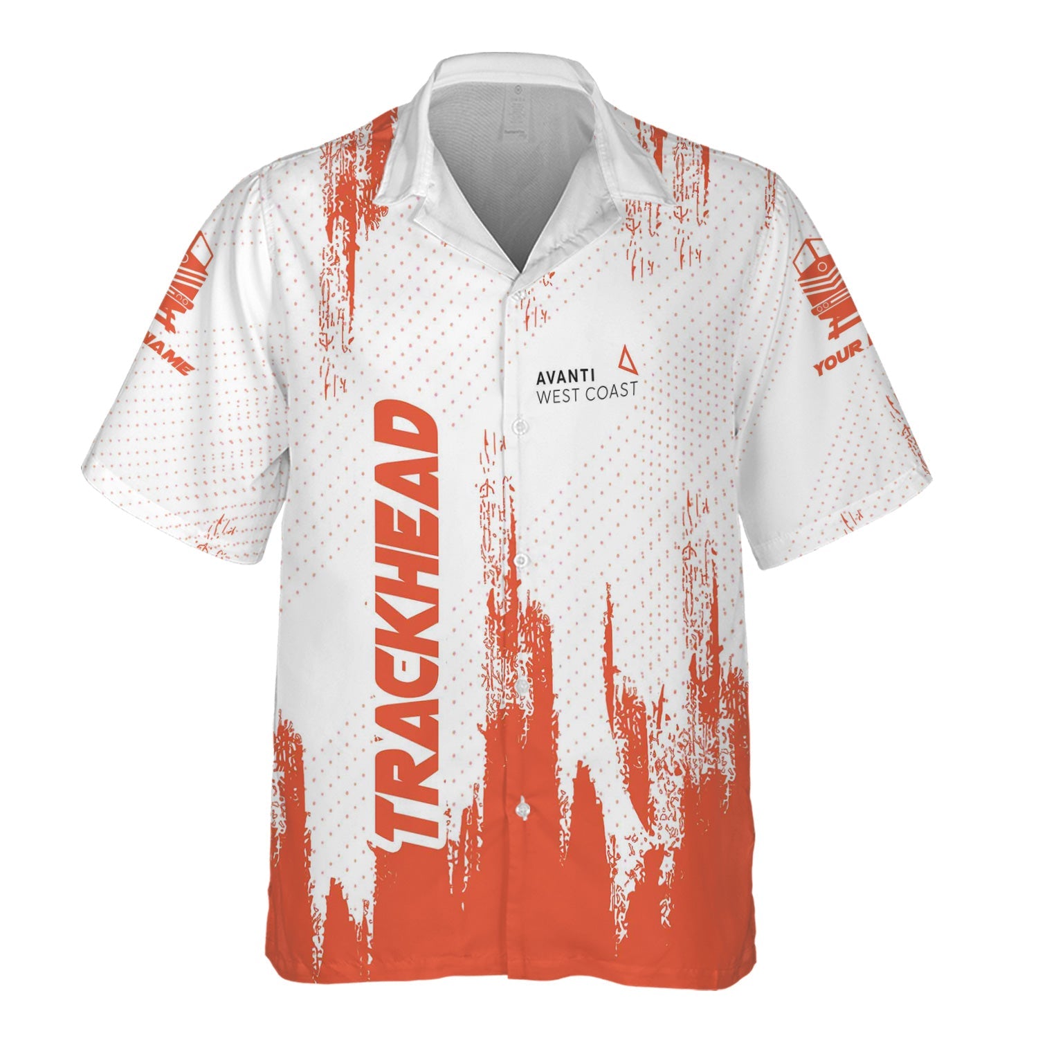 Railspirit Personalized Avanti West Coast Hawaiian Shirt Paint Impact Design Train Shirt for Trackhead