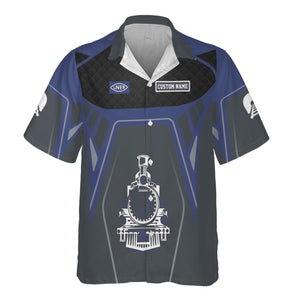 Railspirit Personalized London and North Eastern Railway Hawaiian Shirt Steam Locomotive Engine Graphic Train Shirt All Over Print