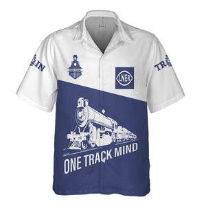 Railspirit Personalized London and North Eastern Railway Hawaiian Shirt One Track Mind Unisex Train Shirt Gift Idea For Train Lover