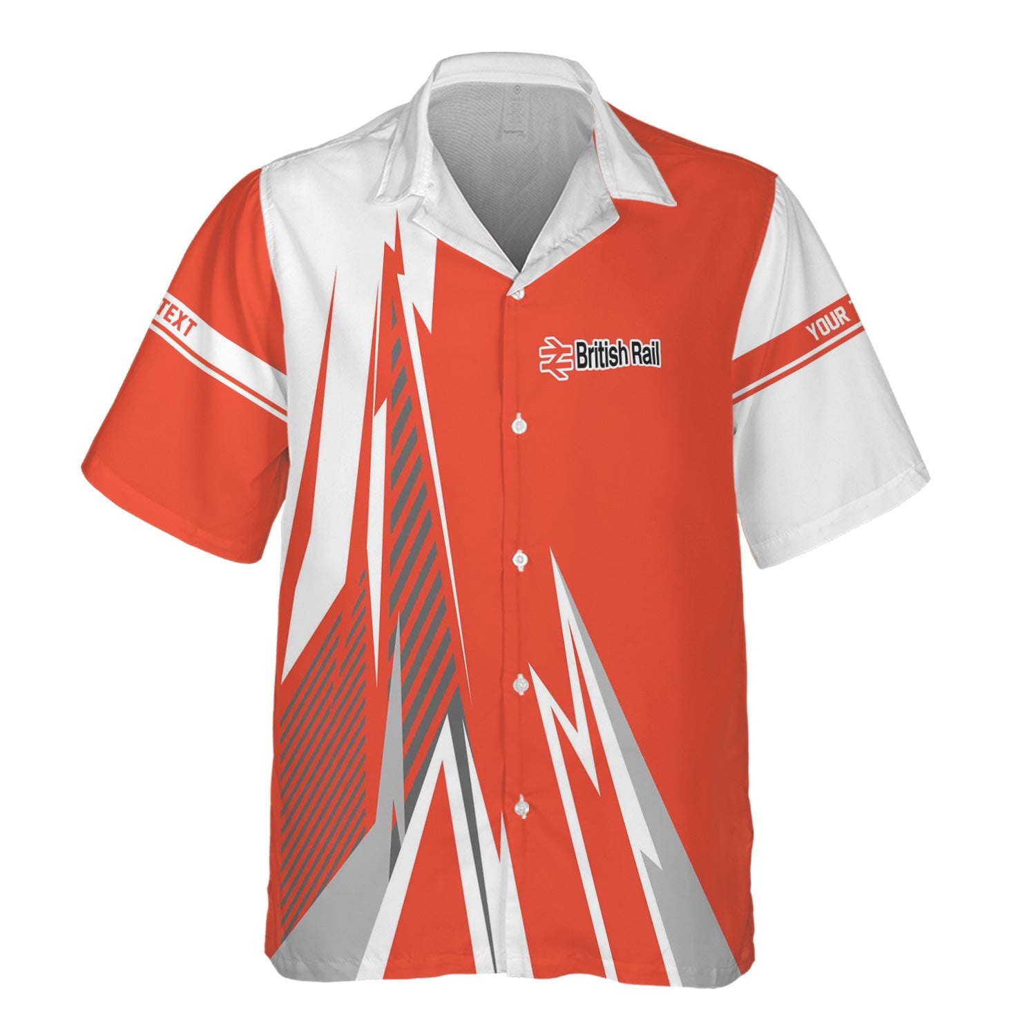 Railspirit Personalized British Railway Hawaiian Shirt Lightning-Inspired Railway Style Shirt For Train Lovers