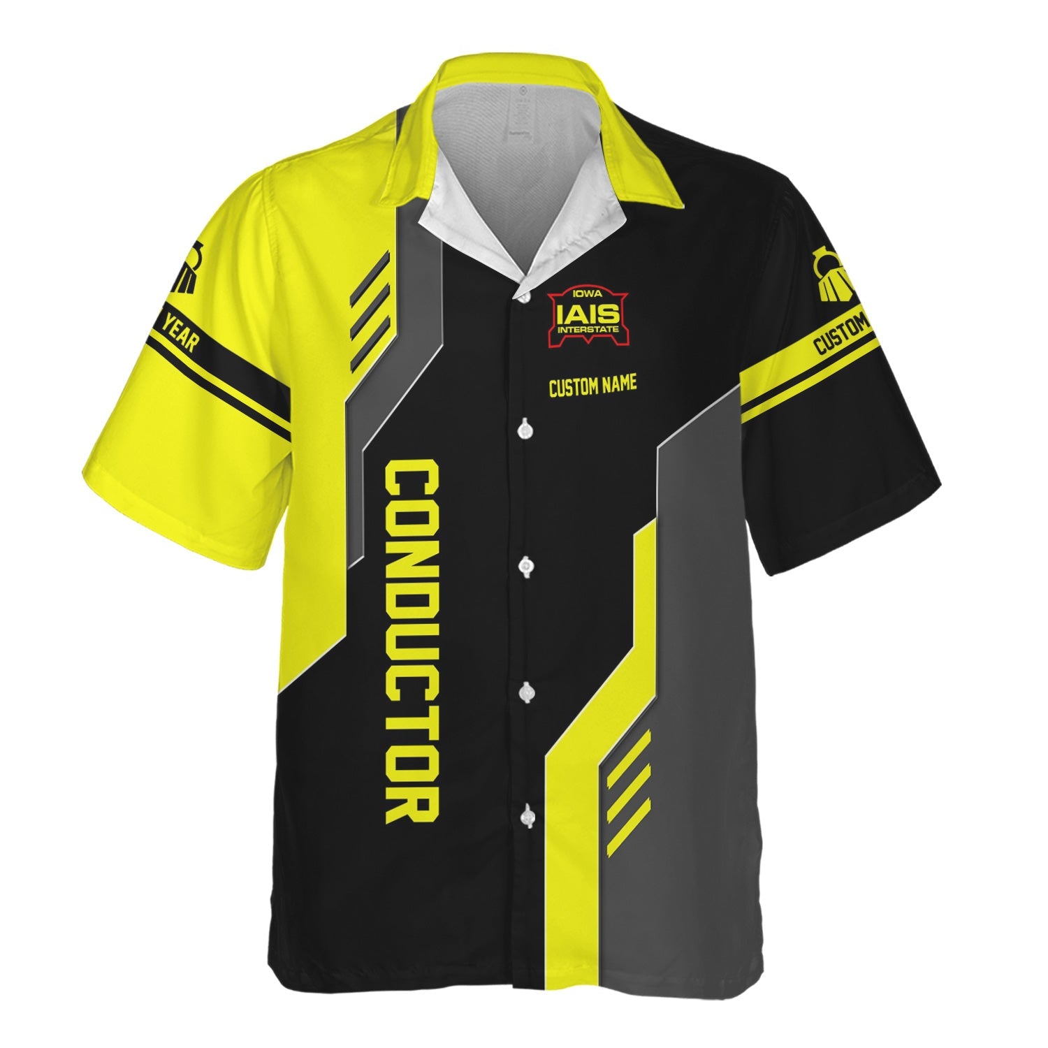 Railspirit Personalized Iowa Interstate Railroad Hawaiian Shirt Unique Railway Style with Custom Job IAIS Train Shirt