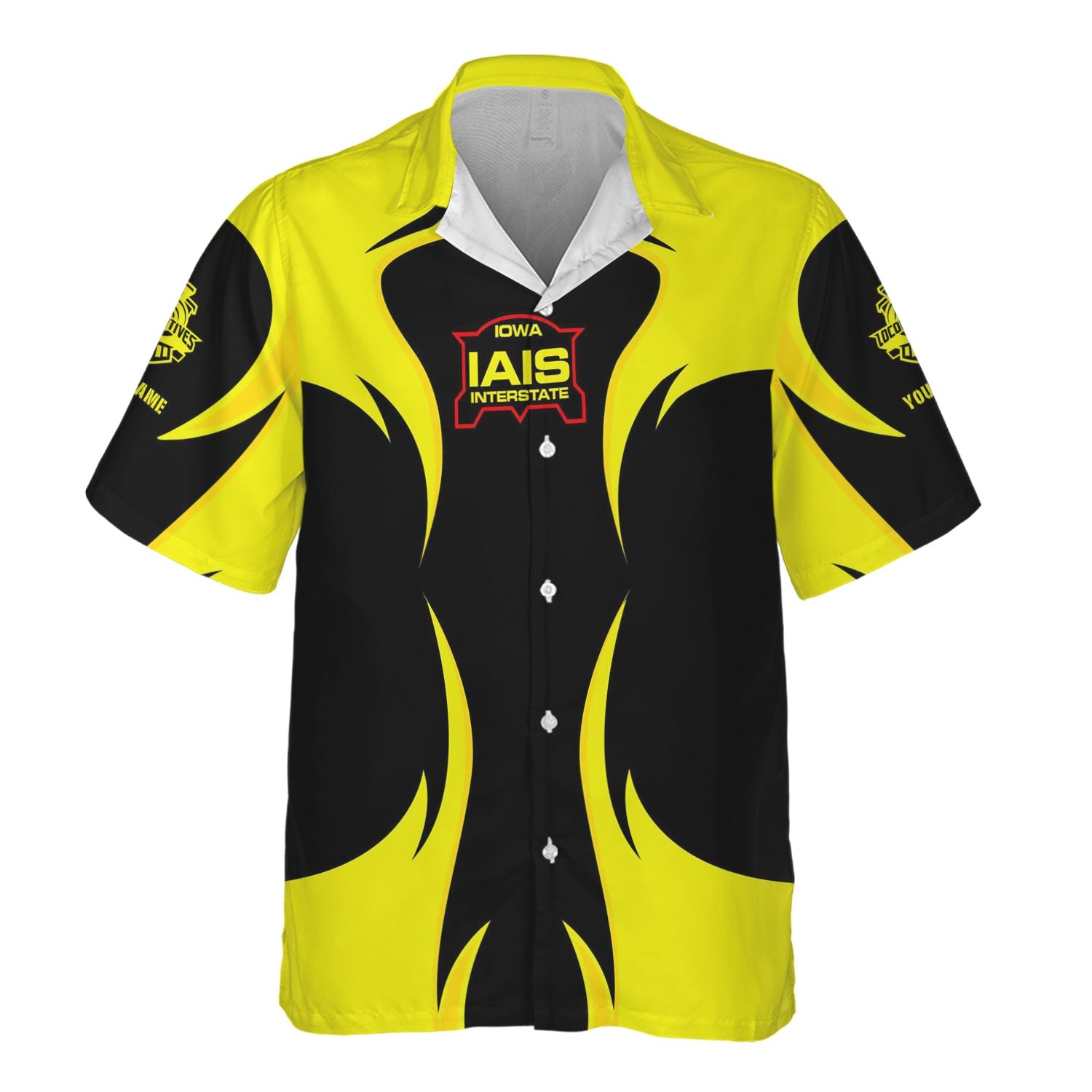 Railspirit Personalized Iowa Interstate Railroad Hawaiian Shirt Distinctive Flame Style IAIS Shirt For Steam Engine Addict