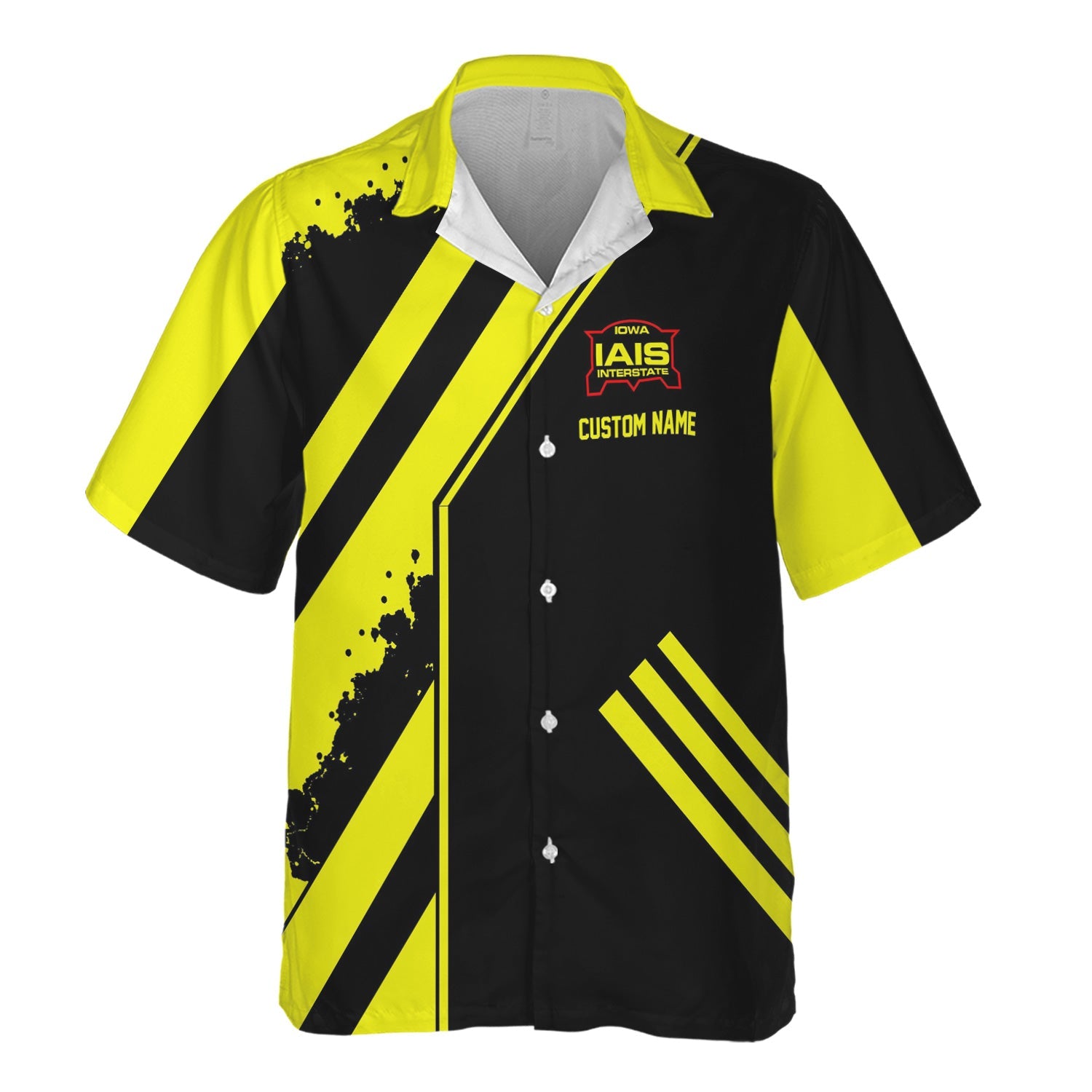 Railspirit Personalized Iowa Interstate Railroad Hawaiian Shirt Locomotive Design IAIS Train Shirt for Train Enthusiast