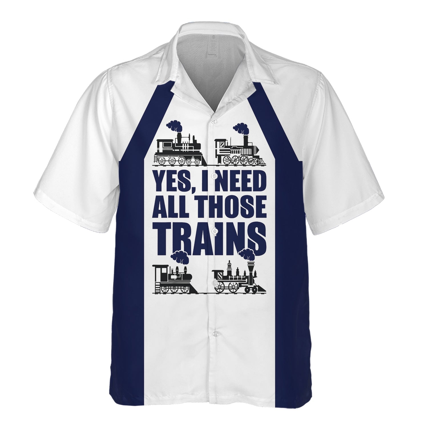 Railspirit Custom Name CNJ Jersey Central Railroad Hawaiian Shirt Yes I Need All Those Train Printed Shirt