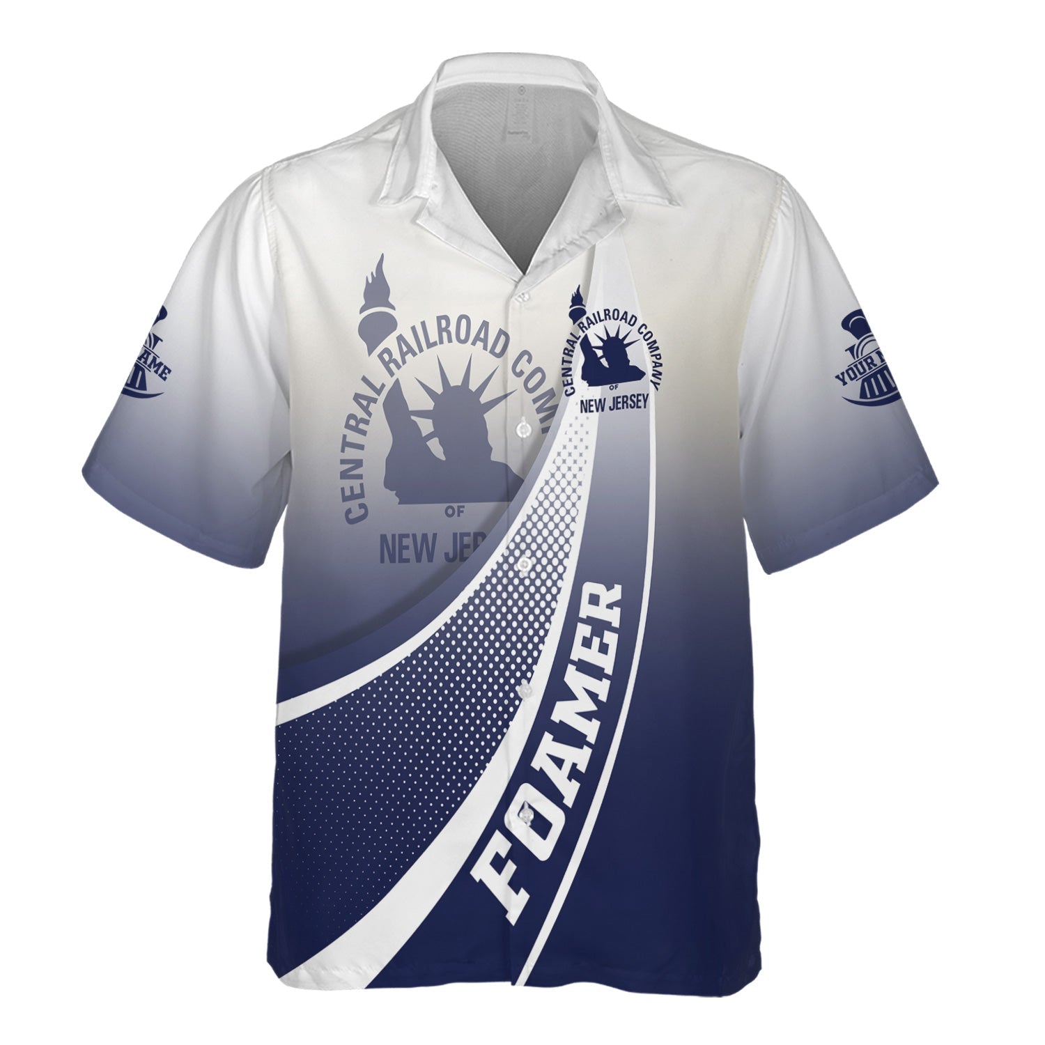 Railspirit Personalized CNJ Jersey Central Railroad Hawaiian Shirt Railway-Themed Style Shirt Gift Idea For Trainspotter