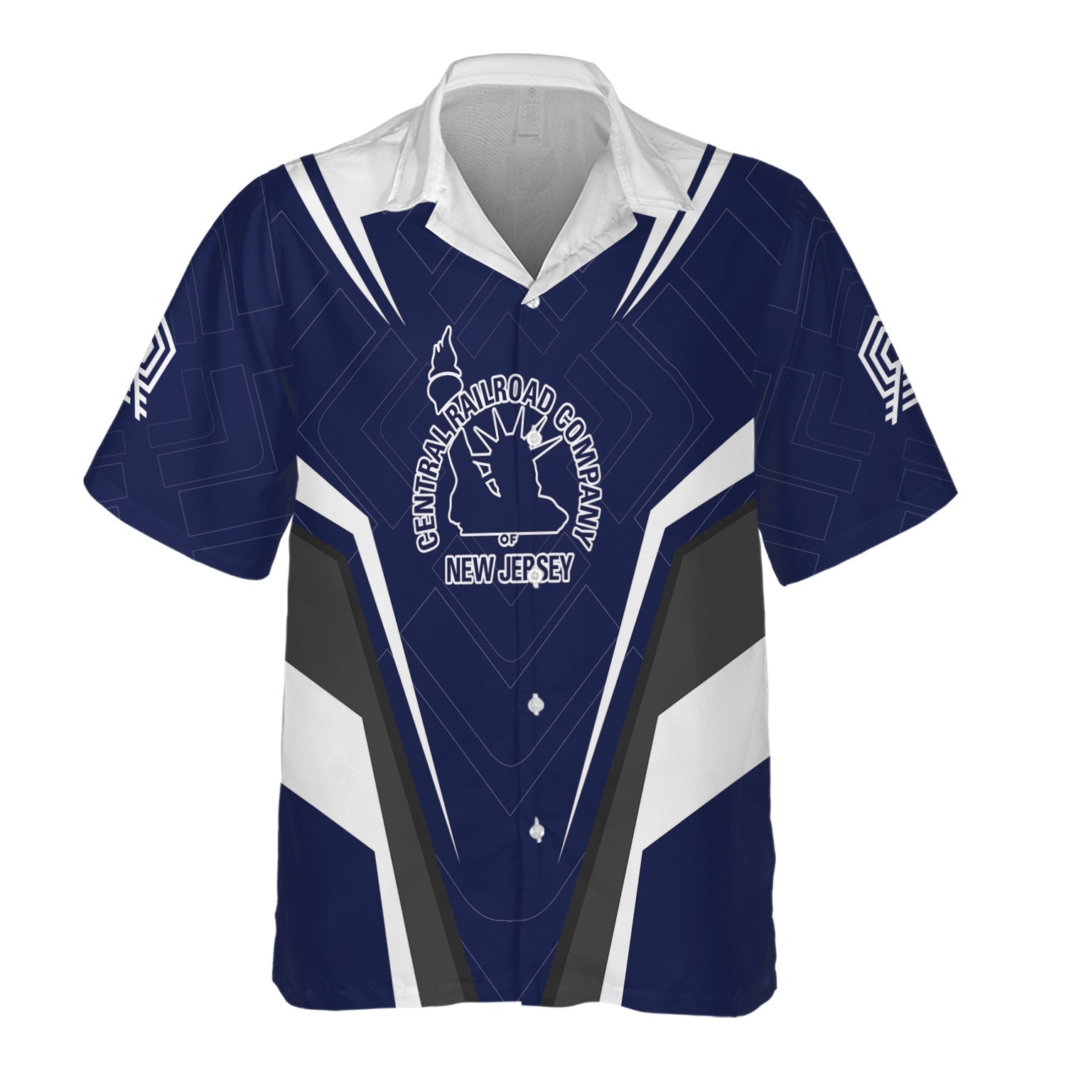 Railspirit Personalized Jersey Central Railroad Hawaiian Shirt Railway Inspired Apparel CNJ Train Shirt For Train Lovers