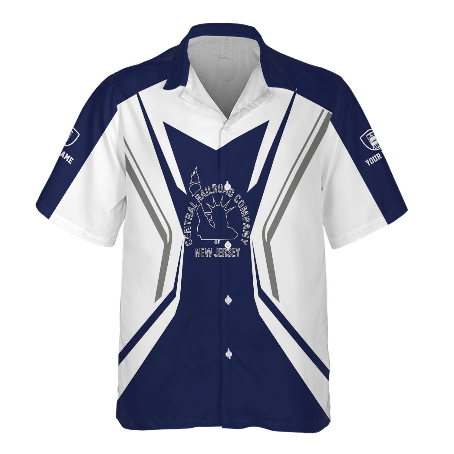 Railspirit Personalized Jersey Central Railroad Hawaiian Shirt Unique Style with Custom Job CNJ Train Shirt