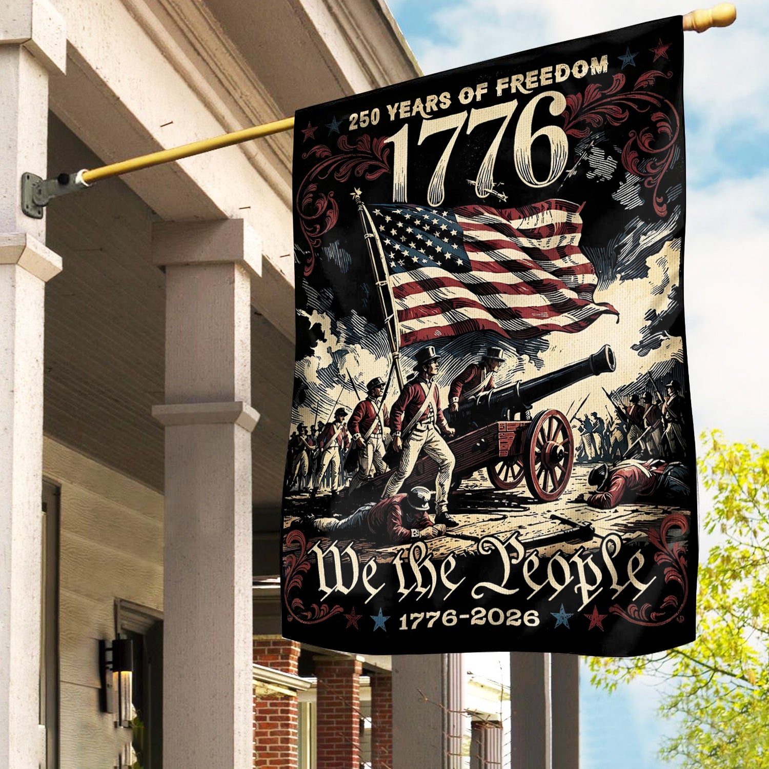 We The People 250 Years of Freedom Flag 1776–2026, Patriotic American History Garden Flag, USA Independence Outdoor Decor