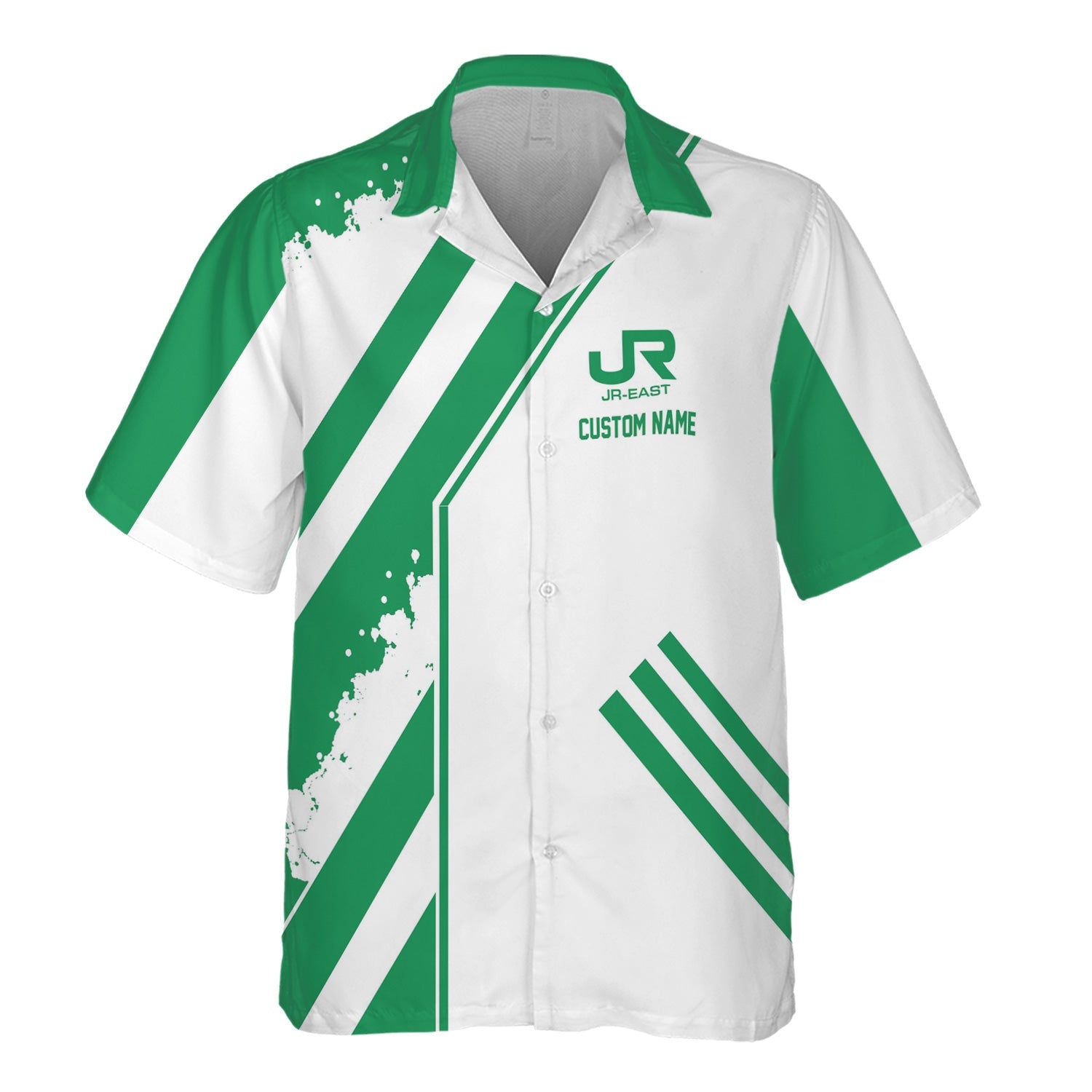Railspirit Personalized East Japan Railway Hawaiian Shirt Locomotive Design JR-EAST Train Shirt for Train Enthusiast