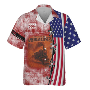 Railspirit Personalized Soo Line Railroad Hawaiian Shirt Retro American Express Train With USA Flag Shirt