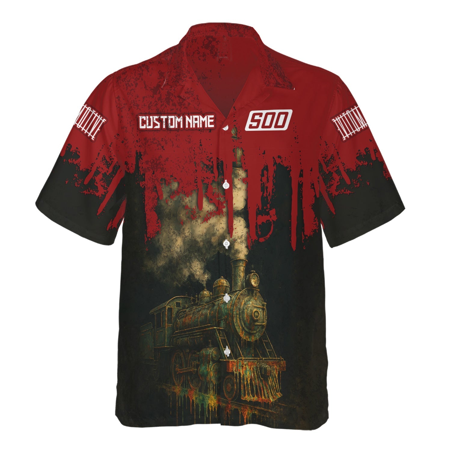 Railspirit Personalized Soo Line Railroad Hawaiian Shirt Vintage Train Art Style Shirt For Locomotive Fans