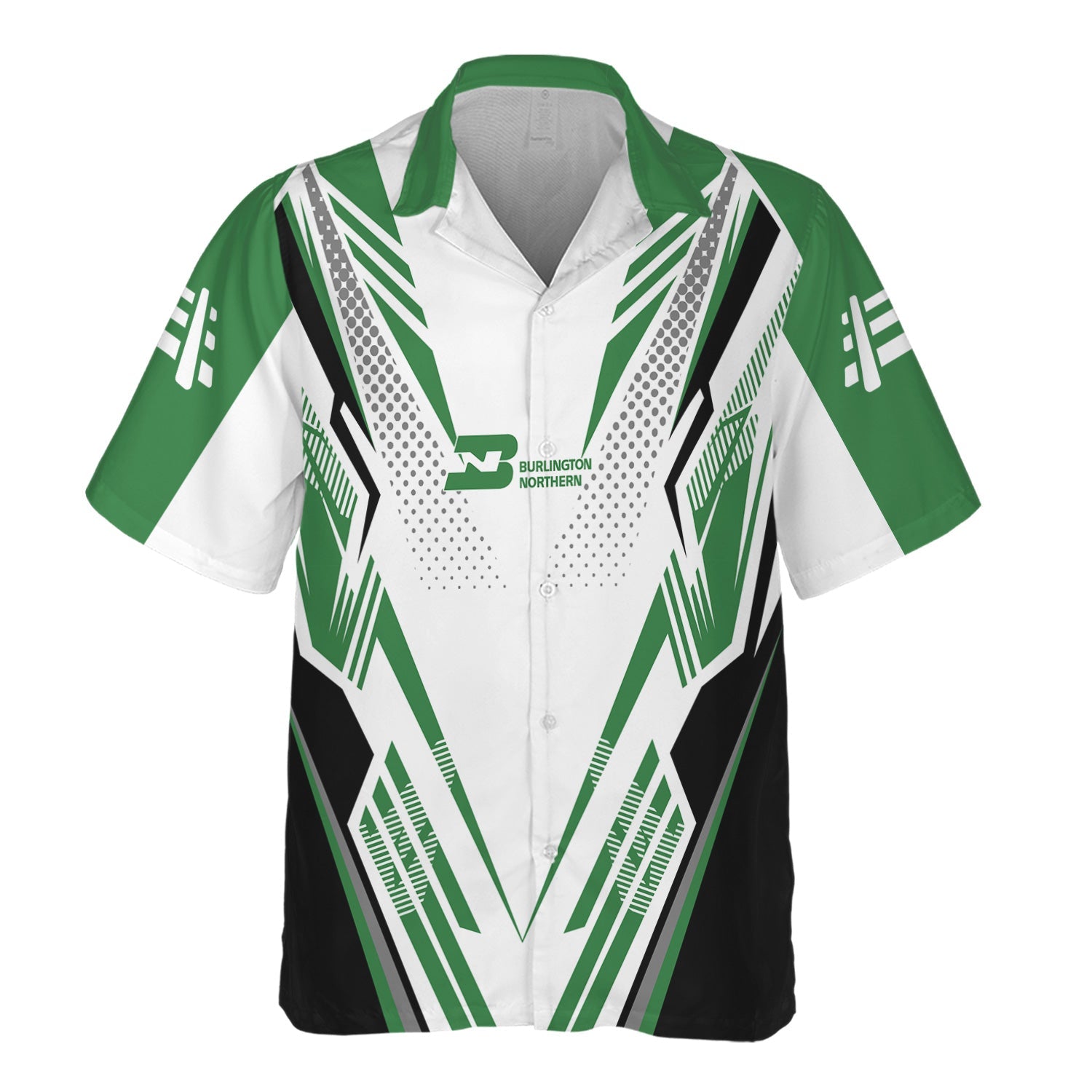 Railspirit Personalized Burlington Northern Railroad Hawaiian Shirt Railroad Tribute Design Train Shirt for Train Lovers