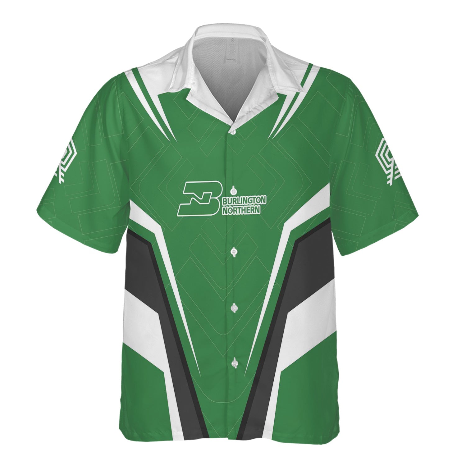 Railspirit Personalized Burlington Northern Railroad Hawaiian Shirt Railway Inspired Apparel Train Shirt For Train Lovers