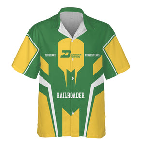 Railspirit Personalized Burlington Northern Railroad Hawaiian Shirt Custom Year Railroader Shirt Gift Idea For Train Lover