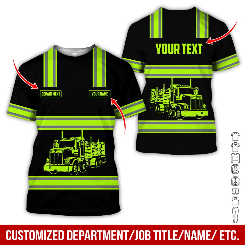 Custom Name Love Logging Truck Uniform Clothes, Personalized Trucker Apparel