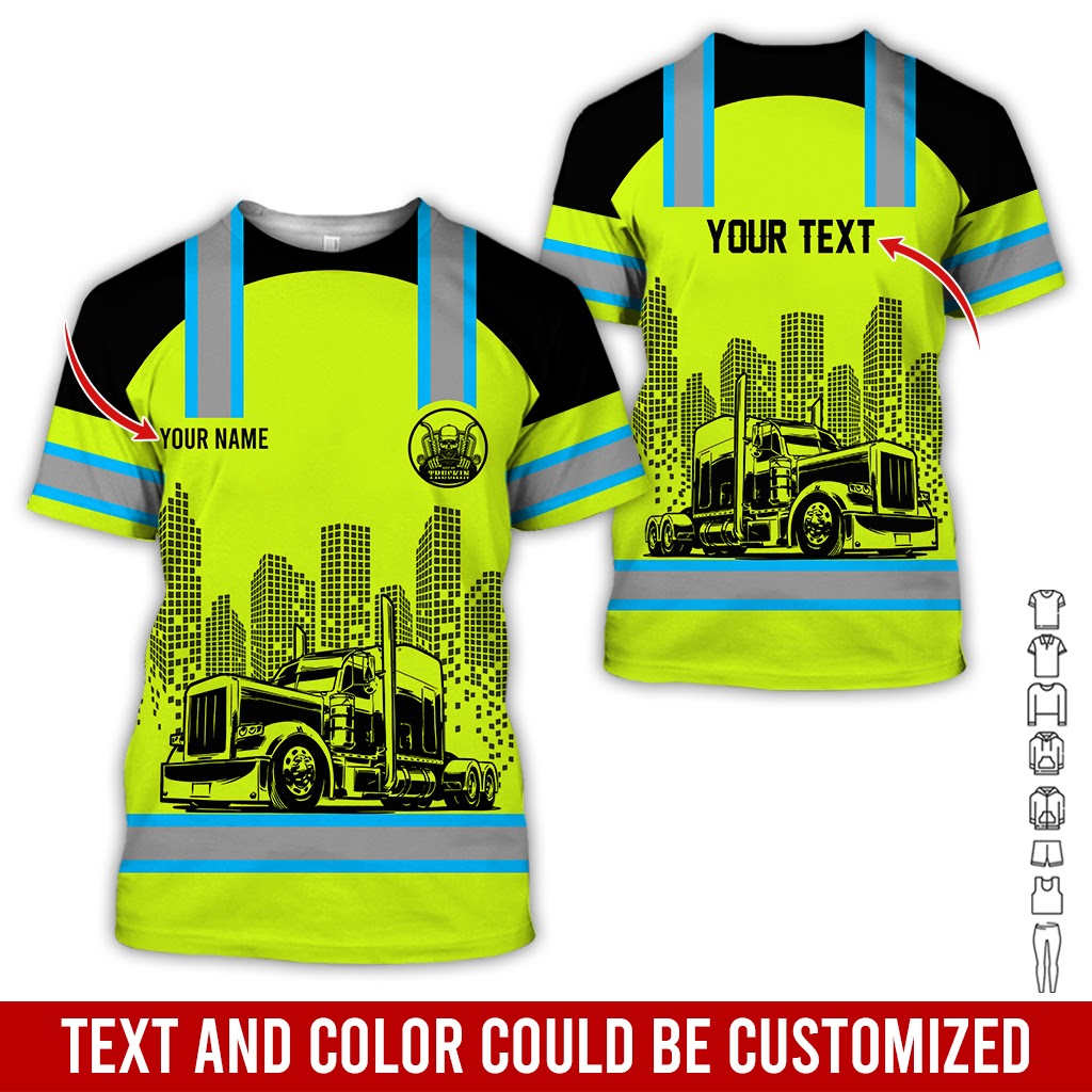Customized Name Trucker Uniform 3D Printed Clothes, Custom Driver Apparel