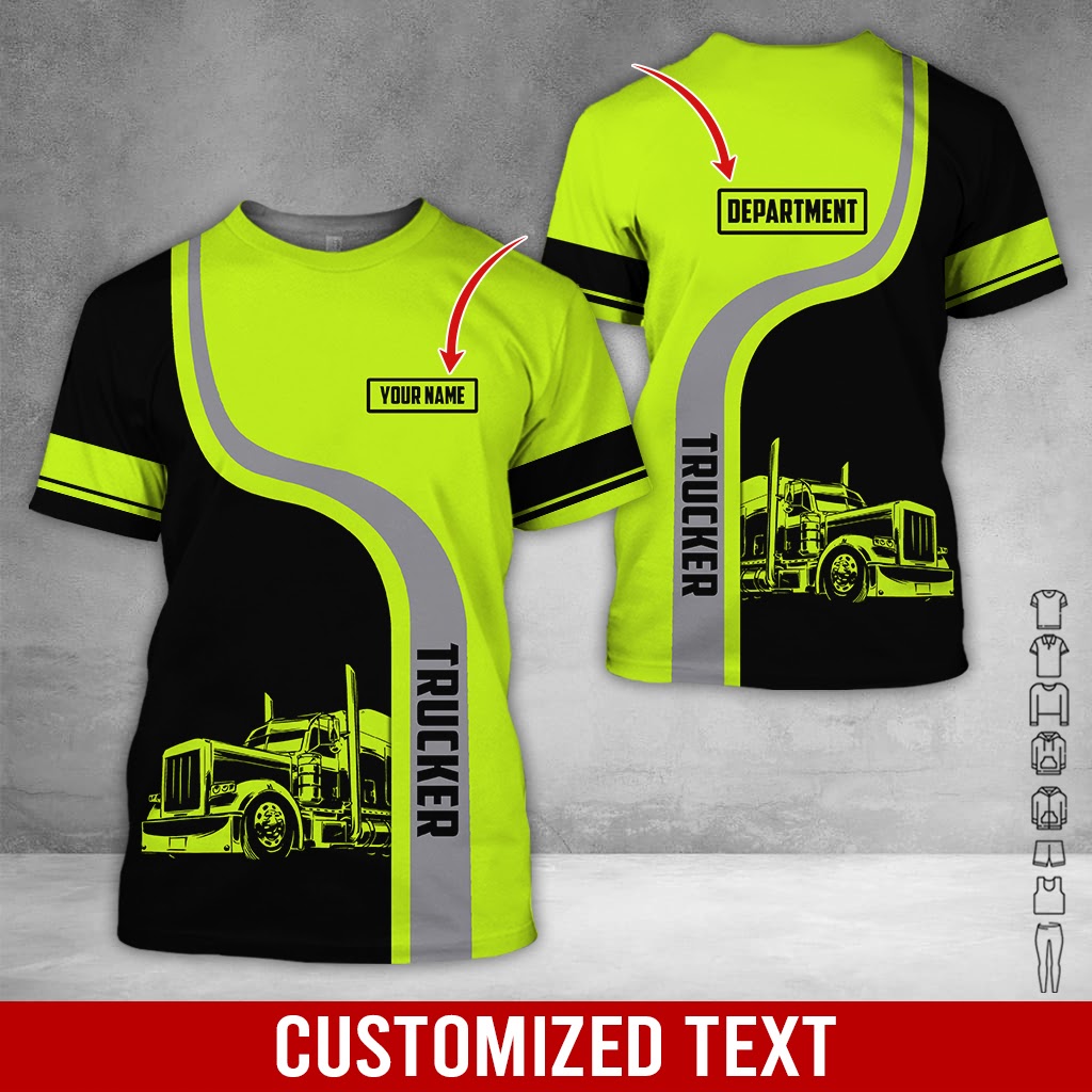 Custom Name Love Trucker Uniform Clothes, Personalized Truck T-shirt