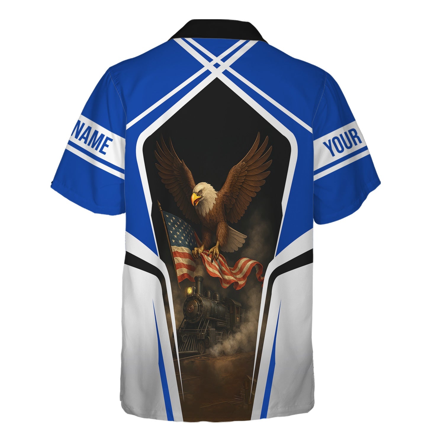 Railspirit Personalized Long Island Railroad Hawaiian Shirt American Eagle Vintage Train Shirt