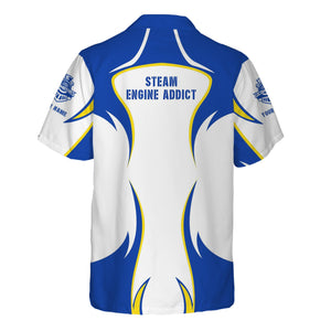 Railspirit Personalized Long Island Railroad Hawaiian Shirt Distinctive Flame Style Shirt For Steam Engine Addict