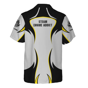 Railspirit Personalized Bessemer And Lake Erie Railroad Hawaiian Shirt Distinctive Flame Style Shirt For Steam Engine Addict