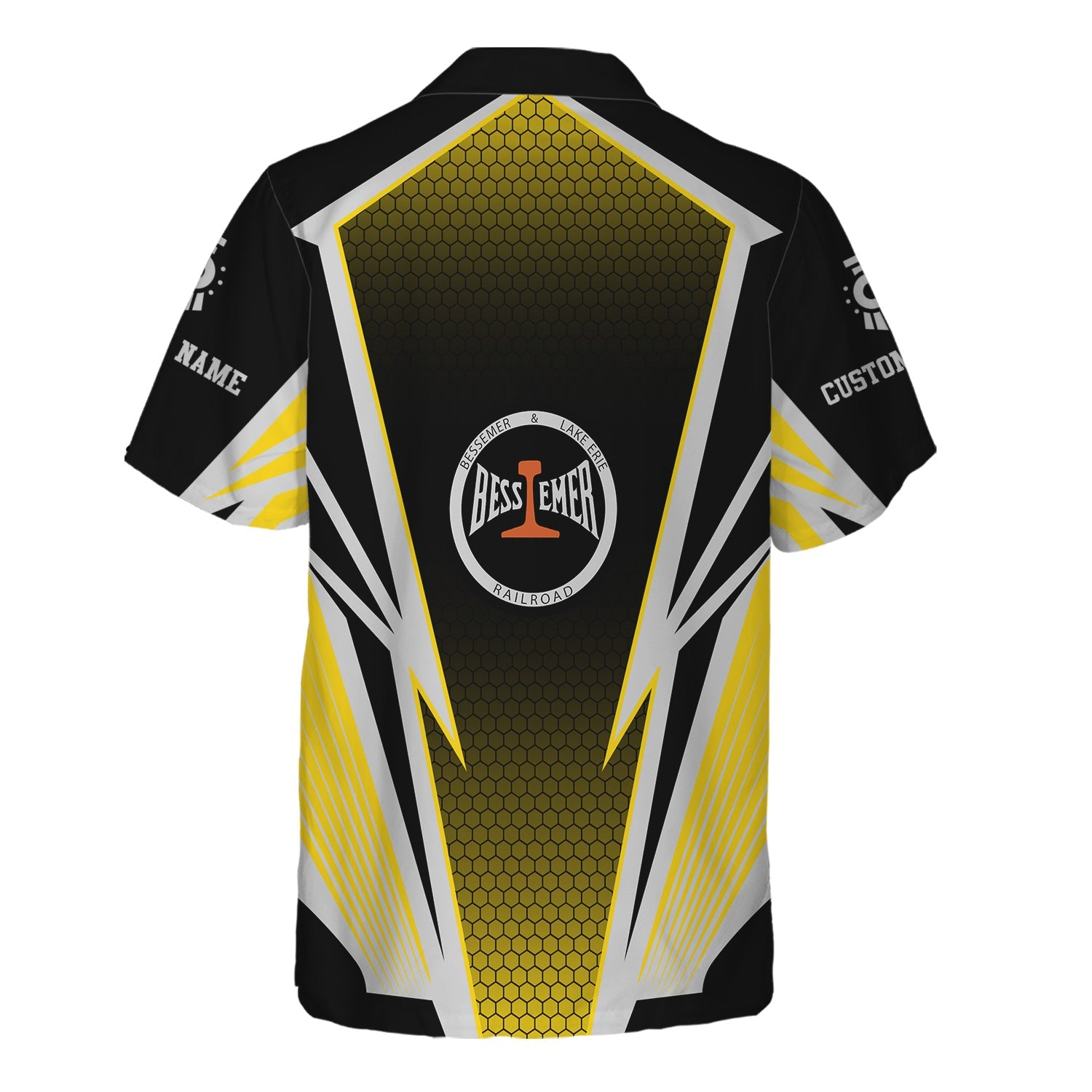 Railspirit Personalized Bessemer And Lake Erie Railroad Hawaiian Shirt Lightning Graphic Style Shirt Gift Idea For Train Lover