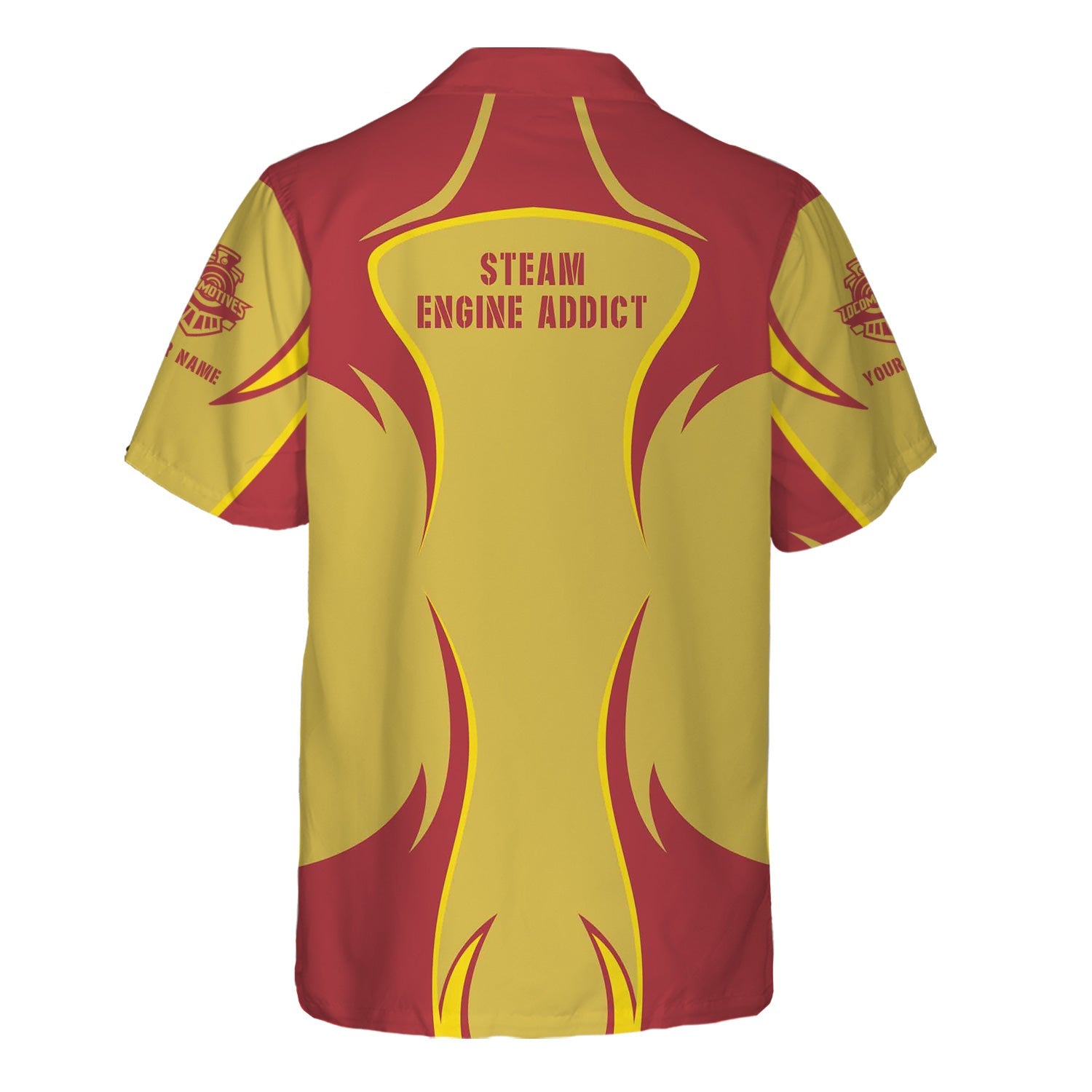 Railspirit Personalized Florida East Coast Railway Hawaiian Shirt Distinctive Flame Style Shirt For Steam Engine Addict