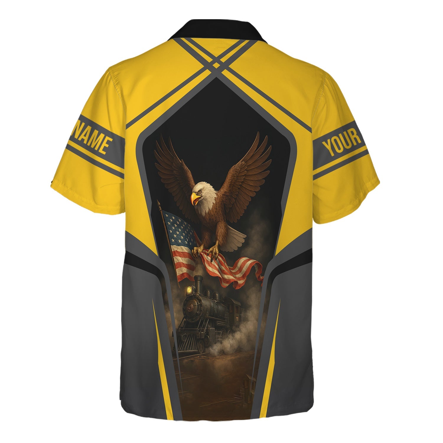 Railspirit Personalized Alaska Railroad Hawaiian Shirt American Eagle Vintage Train Shirt