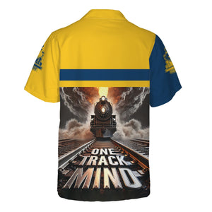 Railspirit Personalized Alaska Railroad Hawaiian Shirt One Track Mind Train Printed Shirt