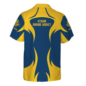 Railspirit Personalized Alaska Railroad Hawaiian Shirt Distinctive Flame Style Shirt For Steam Engine Addict