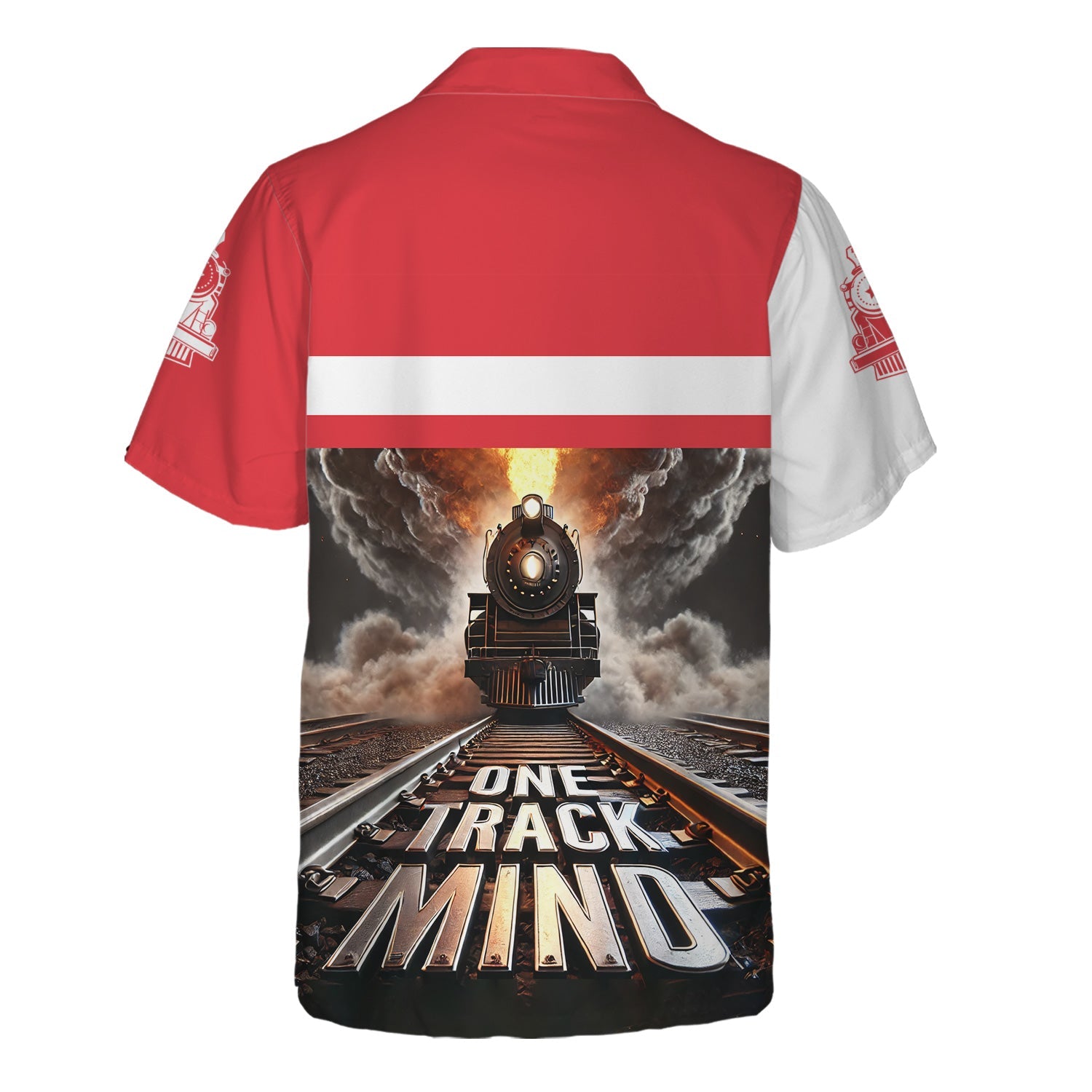 Railspirit Personalized Kansas City Southern Hawaiian Shirt One Track Mind Train Printed Shirt