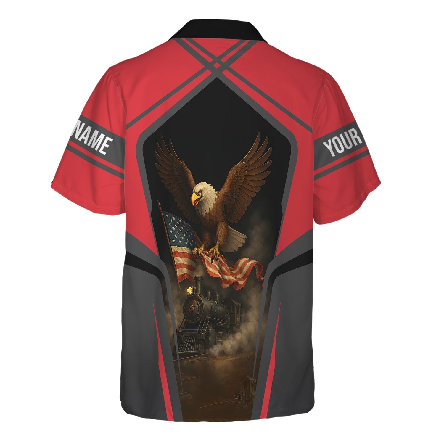 Railspirit Personalized Kansas City Southern Hawaiian Shirt American Eagle Vintage Train Shirt