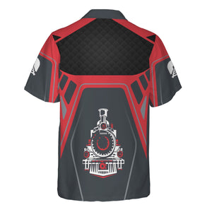 Railspirit Personalized Kansas City Southern Hawaiian Shirt Steam Locomotive Engine Graphic Train Shirt All Over Print