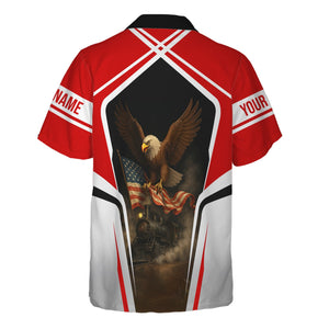 Railspirit Personalized Pennsylvania Railroad Hawaiian Shirt American Eagle Vintage Train Shirt