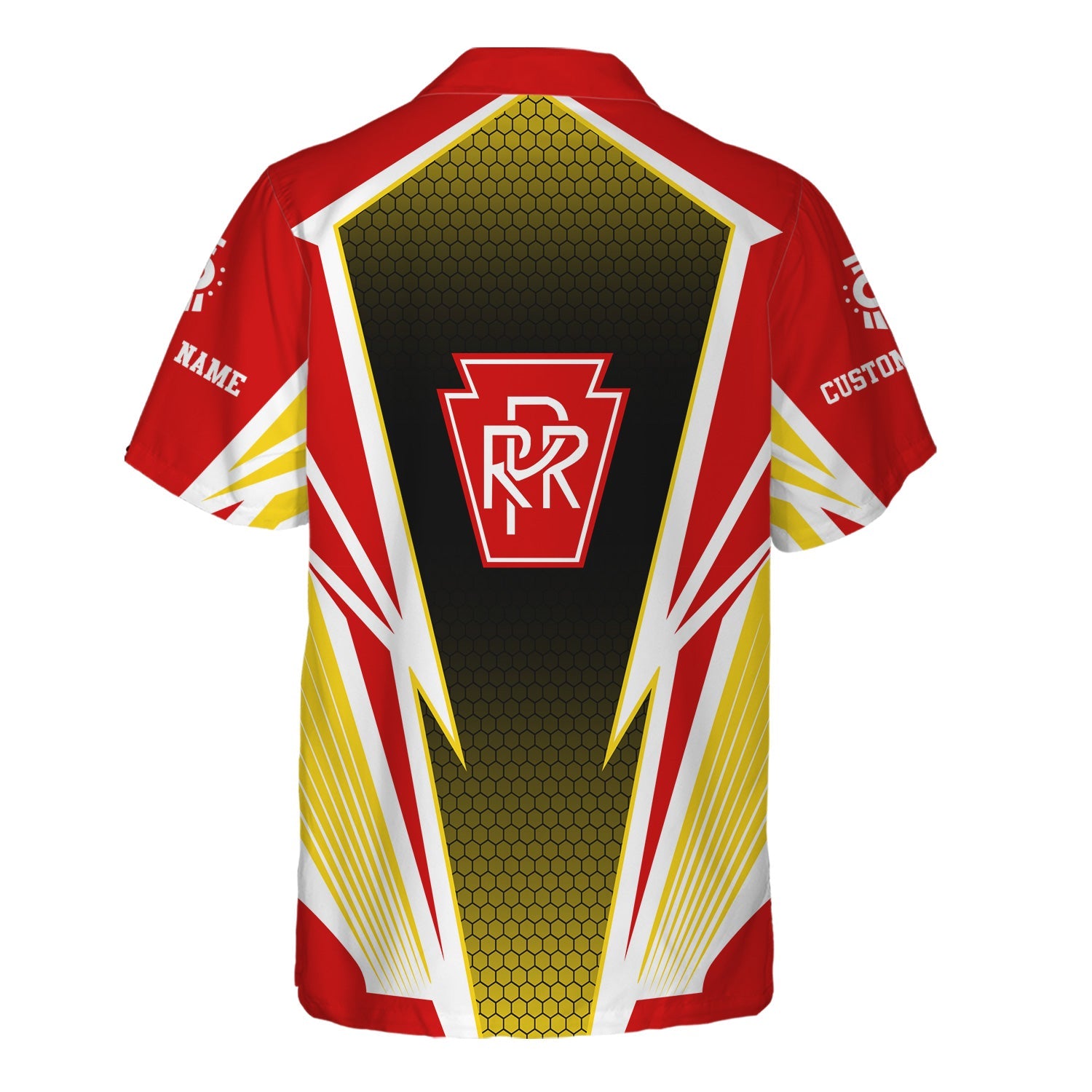 Railspirit Personalized Pennsylvania Railroad Hawaiian Shirt Lightning Graphic Style Shirt Gift Idea For Train Lover